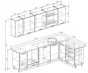 Кухонный гарнитур угловой Латте 2600х1600 (Стол. 38мм) в Лесном - lesnoy.ok-mebel.com | фото 2