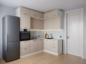 Кухонный гарнитур угловой Шампань 2200*1700 (Стол. 38мм) в Лесном - lesnoy.ok-mebel.com | фото