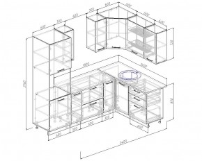 Кухонный гарнитур угловой Шампань 2400х1600 (Стол. 26мм) в Лесном - lesnoy.ok-mebel.com | фото 2