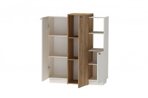 Квадро К-3 Комод 3дв (ЛДСП миндаль-дуб крафт золотой) в Лесном - lesnoy.ok-mebel.com | фото 2