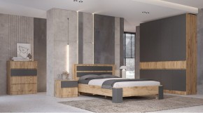 ЛЕНОРА Спальный гарнитур (модульный) графит в Лесном - lesnoy.ok-mebel.com | фото