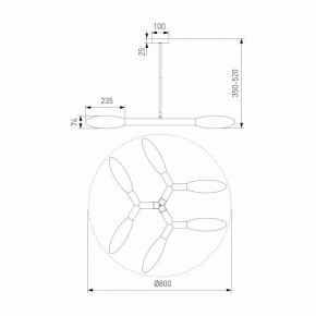 Люстра на штанге Eurosvet Covalent 30180/6 черный в Лесном - lesnoy.ok-mebel.com | фото 3