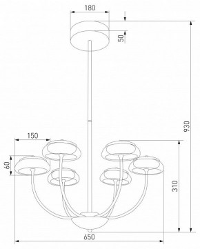 Люстра на штанге Eurosvet Fungo 50388 LED черный в Лесном - lesnoy.ok-mebel.com | фото 4