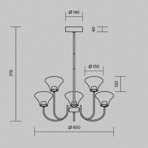 Люстра на штанге Maytoni Dynasty MOD402PL-L20BS3K в Лесном - lesnoy.ok-mebel.com | фото 6