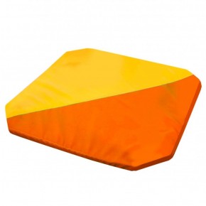 Мат гимнастический 1,3x1,3x0,05м складной скошенные углы цв.оранжевый-желтый в Лесном - lesnoy.ok-mebel.com | фото 1