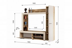 НИКОЛЬ Гостиная (Дуб крафт серый/софт айвори) в Лесном - lesnoy.ok-mebel.com | фото 2