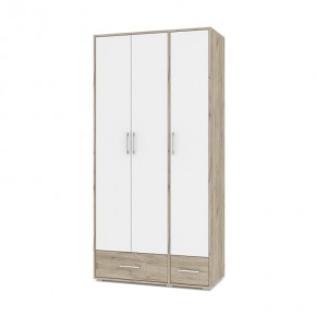 ОЛИВИЯ О32 Шкаф 3-х дверный (дуб серый/белый) в Лесном - lesnoy.ok-mebel.com | фото