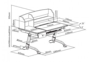 Парта-трансофрмер Amare II Blue + ящик + SST3 Blue в Лесном - lesnoy.ok-mebel.com | фото 7