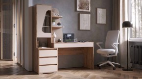 ПИФАГОР Стол компьютерный (дуб вотан/кашемир) в Лесном - lesnoy.ok-mebel.com | фото