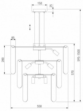 Подвесная люстра Eurosvet Claire 60171 золото в Лесном - lesnoy.ok-mebel.com | фото 5