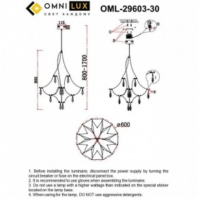 Подвесная люстра Omnilux Perelli OML-29603-30 в Лесном - lesnoy.ok-mebel.com | фото 10