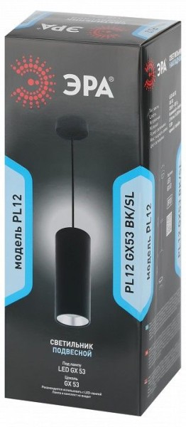 Подвесной светильник Эра  PL12 GX53 BK/SL в Лесном - lesnoy.ok-mebel.com | фото 6