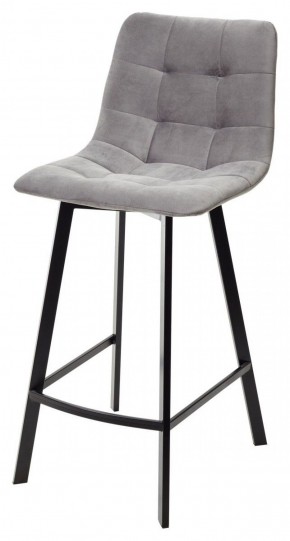 Полубарный стул CHILLI-QB SQUARE светло-серый #26, велюр / черный каркас (H=66cm) М-City в Лесном - lesnoy.ok-mebel.com | фото 1