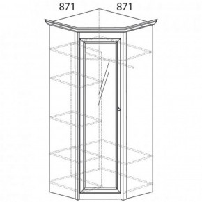 Шкаф угловой №641 "Флоренция" Фасад глухой (угол 871*871) Дуб оксфорд в Лесном - lesnoy.ok-mebel.com | фото 2