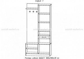 Прихожая София 1 в Лесном - lesnoy.ok-mebel.com | фото 2