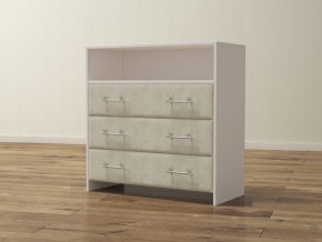 PROxSON Комод Varna (ЛДСП Белая+ткань Белый/Savana Milk (молочный)) 90x40 в Лесном - lesnoy.ok-mebel.com | фото