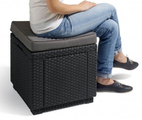 Пуфик Куб с подушкой (Cube with cushion) графит - прохладный серый в Лесном - lesnoy.ok-mebel.com | фото 2