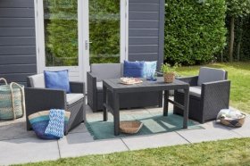 Раскладной стол Лион с регулируемой высотой столешницы (Lyon rattan table) графит (h400/650) в Лесном - lesnoy.ok-mebel.com | фото 4