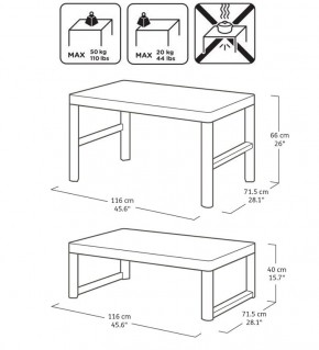 Раскладной стол Лион с регулируемой высотой столешницы (Lyon rattan table) графит (h400/650) в Лесном - lesnoy.ok-mebel.com | фото 3