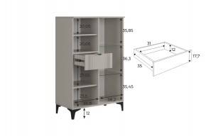 РИЧ Комод 2 со стеклом в Лесном - lesnoy.ok-mebel.com | фото 3