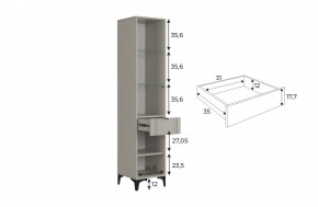 РИЧ Шкаф однодверный со стеклом в Лесном - lesnoy.ok-mebel.com | фото 3