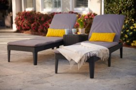 Шезлонг Джайпур с матрасом (Jaipur Sun lounger (with cushion)) графит в Лесном - lesnoy.ok-mebel.com | фото 3