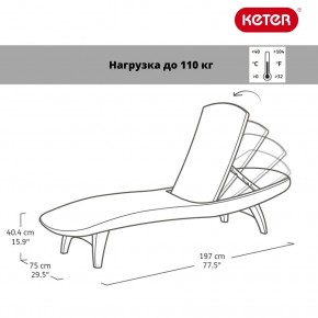 Шезлонг Пацифик (Pacific) графит в Лесном - lesnoy.ok-mebel.com | фото 2