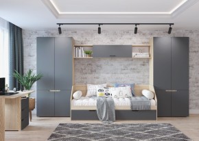 Шкаф 2-х створчатый АНТАЛИЯ (Сонома/Графит софт) в Лесном - lesnoy.ok-mebel.com | фото 3