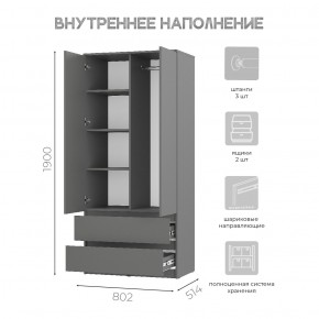 Шкаф 2-х створчатый Симпл ШК-03 (графит) в Лесном - lesnoy.ok-mebel.com | фото 5