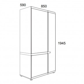 Шкаф 2D/TYP 20A, LINATE ,цвет белый/сонома трюфель в Лесном - lesnoy.ok-mebel.com | фото 3