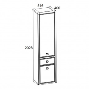 Шкаф 2D1S, MAGELLAN, цвет Сосна винтаж в Лесном - lesnoy.ok-mebel.com | фото 2