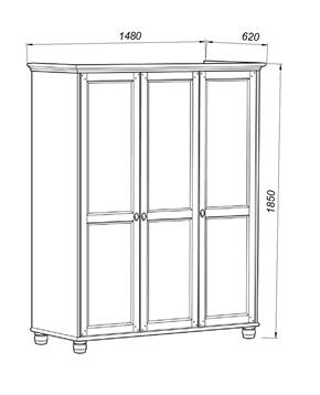 Шкаф 30 Вествик трёхдверный, массив сосны, цвет белый в Лесном - lesnoy.ok-mebel.com | фото 2
