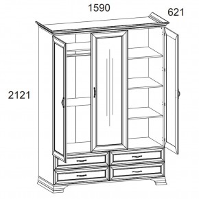 Шкаф 3D4S Z, TIFFANY, цвет вудлайн кремовый в Лесном - lesnoy.ok-mebel.com | фото