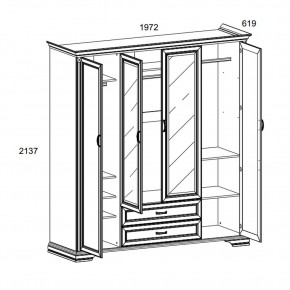 Шкаф 4D2S Z , MONAKO, цвет Сосна винтаж в Лесном - lesnoy.ok-mebel.com | фото