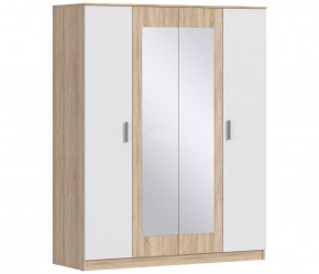 Шкаф 4х дверный с зеркалами Уют СБ-2750/1 (Дуб Сонома/Белый) в Лесном - lesnoy.ok-mebel.com | фото
