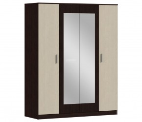 Шкаф 4х дверный с зеркалами Уют СБ-2750/1.Н (Венге/Паллада) в Лесном - lesnoy.ok-mebel.com | фото