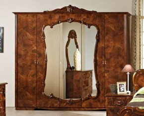 Шкаф 5-и дверный с зеркалами (20.145) Тициана (орех) в Лесном - lesnoy.ok-mebel.com | фото