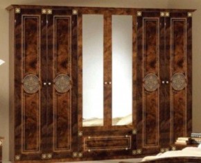 Шкаф 6-и дверный с зеркалами (02.146) Рома (орех) в Лесном - lesnoy.ok-mebel.com | фото