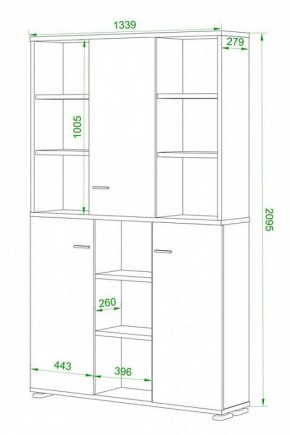 Шкаф книжный Домино нельсон ПУ-40-3 в Лесном - lesnoy.ok-mebel.com | фото 2