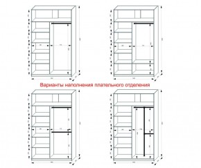 Шкаф-купе 1400 серии SOFT D1+D3+B2+PL1 (2 ящика+1штанга) профиль «Графит» в Лесном - lesnoy.ok-mebel.com | фото 7