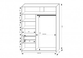 Шкаф-купе 1500 серии NEW CLASSIC K3+K3+B2+PL1 (2 ящика+1 штанга) профиль «Капучино» в Лесном - lesnoy.ok-mebel.com | фото 3