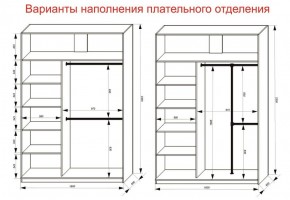 Шкаф-купе 1600 серии SOFT D1+D3+B2+PL1 (2 ящика+1штанга) профиль «Графит» в Лесном - lesnoy.ok-mebel.com | фото 7