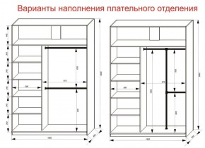 Шкаф-купе 1600 серии SOFT D6+D6+B2+PL3 (2 ящика+2штанги) профиль «Капучино» в Лесном - lesnoy.ok-mebel.com | фото 7