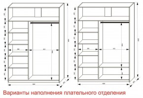 Шкаф-купе 1600 серии SOFT D6+D6+B2+PL3 (2 ящика+2штанги) профиль «Капучино» в Лесном - lesnoy.ok-mebel.com | фото 8