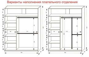 Шкаф-купе 1800 серии SOFT D6+D6+B2+PL3 (2 ящика+2штанги) профиль «Капучино» в Лесном - lesnoy.ok-mebel.com | фото 8