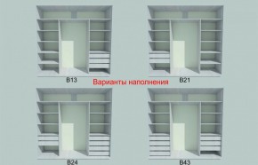 Шкаф-купе 1950 серии SILVER S3+S1+S3Z B22+PL2 (по 2 ящика лев/прав+1штанга+1 полка) профиль «Серебро» в Лесном - lesnoy.ok-mebel.com | фото 5