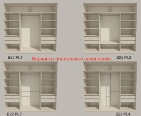 Шкаф-купе 2100 серии SOFT D2+D7+D3+B22+PL2 (по 2 ящика лев/прав+1штанга+1полка) профиль «Графит» в Лесном - lesnoy.ok-mebel.com | фото 6