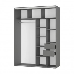 Шкаф-купе Крафт-6 1.6 м ШКК-06 (графит) в Лесном - lesnoy.ok-mebel.com | фото 2