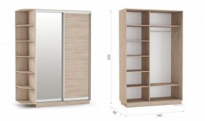 Шкаф-купе Тетрис 140/220 (ДЗ) Дуб сонома в Лесном - lesnoy.ok-mebel.com | фото