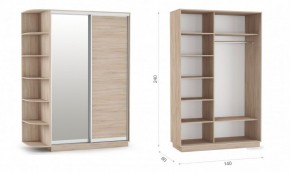 Шкаф-купе Тетрис 140/240 (ДЗ) Дуб сонома в Лесном - lesnoy.ok-mebel.com | фото 1